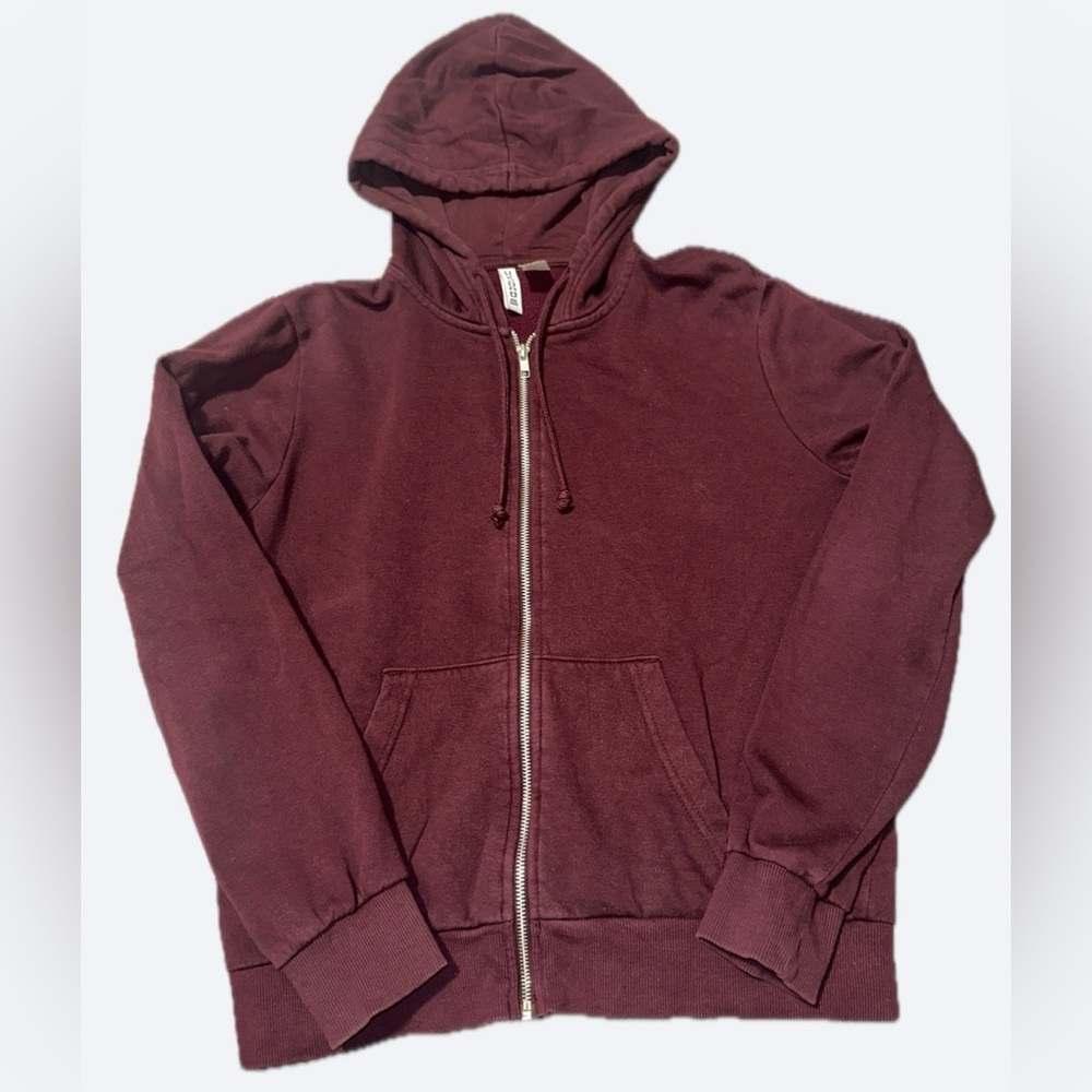 H&M Maroon Zip-Up Hoodie